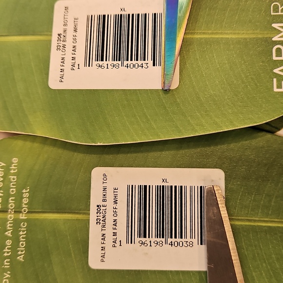 💕FARM RIO Palm Fan Bikini Set - Triangle Bikini Top + Low Bikini Bottom XL NWT - Picture 12 of 15